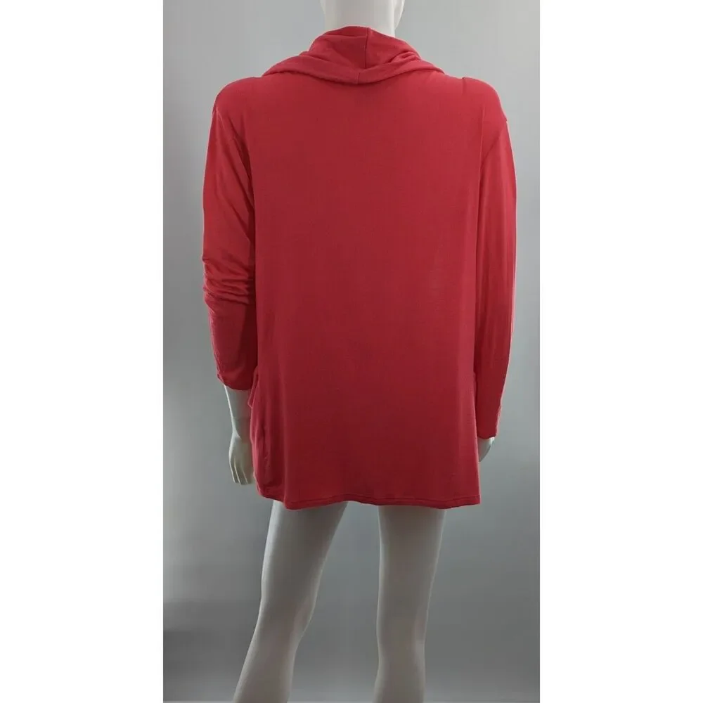 Rags & Couture Pink Open Front Long Cardigan Sweater